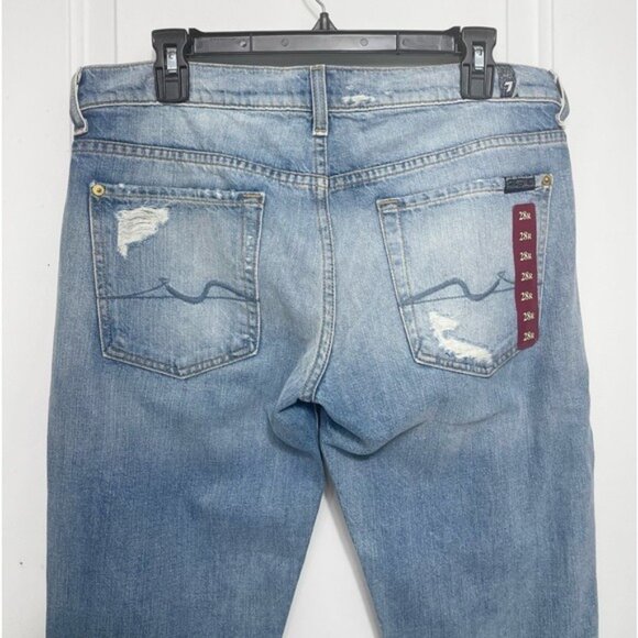 New 7FAM Josefina Jewel Skinny Boyfriend Jeans in Blue Size 28 - Picture 9 of 14